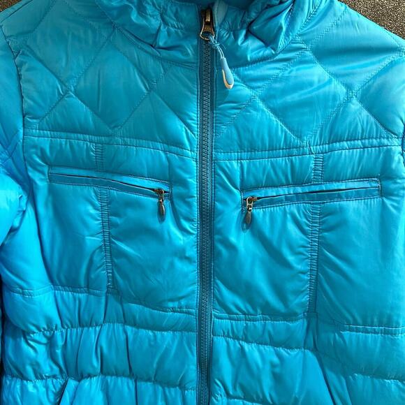 L. L. Bean Down Filled Blue Quilted Puffer Coat, VGUC, Sz Girls L (14-16) (14B) - Picture 4 of 7
